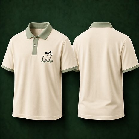 Cream Polo T-Shirt for Men | Premium Minimal Casual Wear