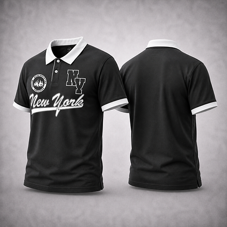 Black New York Polo T-Shirt for Men | Premium Urban Streetwear Polo