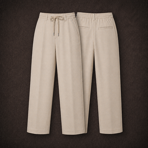 Beige Casual Pants for Men | Premium Relaxed Fit Bottoms
