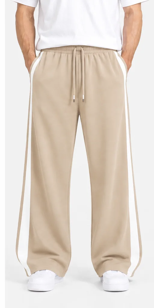 beige_track_pants_wide_knee_stripe_front_view