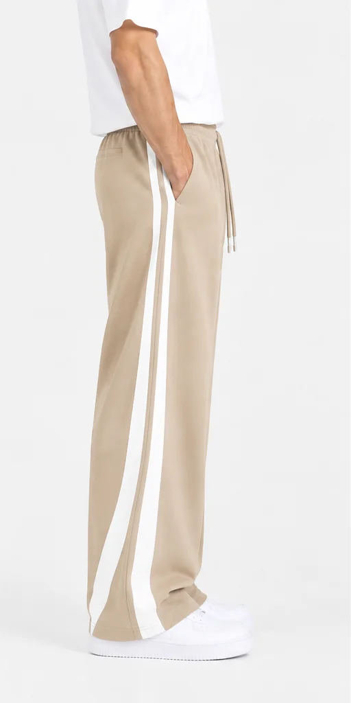 beige_track_pants_wide_knee_stripe_right_side_view